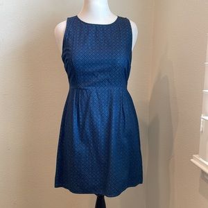 Old Navy 12 Petite denim chambray printed sheath dress